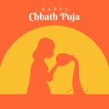 happy chhat puja poster template vector Royalty Free Stock Photo