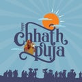 Happy chhath puja for sun festival of bihar, india