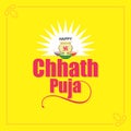 Happy Chhath Puja Template Design Illustration of An Indian Festival - Chhath Royalty Free Stock Photo