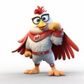 Happy Chicken A Bold And Youthful Superhero Cartoon Character