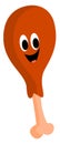 Happy chicken leg, illustration, vector Royalty Free Stock Photo