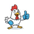 Happy Chicken Mascot Winking and Giving Thumbs Up Royalty Free Stock Photo