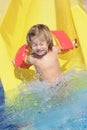 Happy child in aquapark