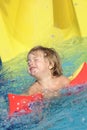 Happy child in aquapark