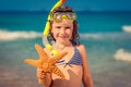 Happy child on the beach Royalty Free Stock Photo