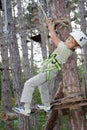 Happy child boy in adventure park Royalty Free Stock Photo