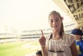 Happy Child enjoying a day at a baseball game Royalty Free Stock Photo