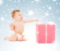 Happy child with gift box Royalty Free Stock Photo