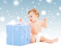 Happy child with gift box Royalty Free Stock Photo