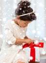 Happy child girl with gift box Royalty Free Stock Photo