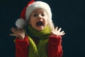 Little kid amazed at Christmas Royalty Free Stock Photo