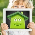 Child holding tablet PC