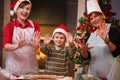 Happy child with mom and grandmother at christmas Royalty Free Stock Photo