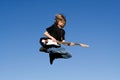 Happy child playing guitar Royalty Free Stock Photo