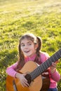 happy child playing guitar Royalty Free Stock Photo