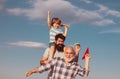 Happy child playing outdoors. Freedom to dream - joyful kid playing with airplane against the sky - vintage effect Royalty Free Stock Photo