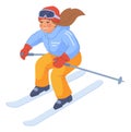 happy child skiing. Healthy kid activity outdoors Royalty Free Stock Photo