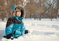 Happy child in winterwear