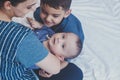 Happy childhood concept. Happy brothers portrait. 6 years and 6 months old boys having fun. Two little kids smiling having good Royalty Free Stock Photo