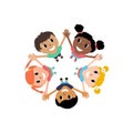 Happy children around the world illustration.International Children`s Day.Cartoon design