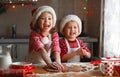 Happy children bake christmas cookies Royalty Free Stock Photo