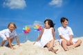 Happy children on beach Royalty Free Stock Photo