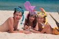 Happy children on beach Royalty Free Stock Photo