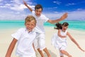 Happy children on beach