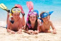 Happy children on a beach Royalty Free Stock Photo