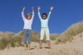 Happy Children, Boy & Girl, Playing At Beach