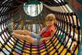 Happy children, boys, playing on playground in Tel Aviv, israel on hot summer day Royalty Free Stock Photo