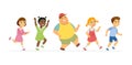 Happy children - cartoon people characters isolated illustration Royalty Free Stock Photo