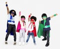 Happy children with cool superpowers Royalty Free Stock Photo