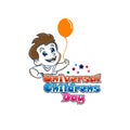 Happy children day background, children`s day poster with happy kids Template for advertising brochure your text ,Vector