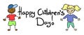 Happy Children Day postcard. Vector isolated illlustration