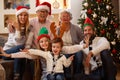 Children with family celebrating Christmas Royalty Free Stock Photo