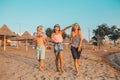 Happy children while having fun on the beach Royalty Free Stock Photo