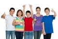 Happy children hold their thumbs up Royalty Free Stock Photo