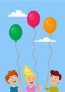 Happy children with balloons Royalty Free Stock Photo