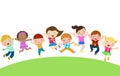 Happy children jumping in the air Royalty Free Stock Photo