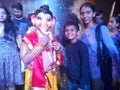 happy Children with lord ganesha