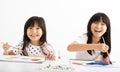 Happy children painting in the classroom Royalty Free Stock Photo