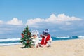 Happy children playing on the beach Royalty Free Stock Photo