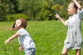 Happy children playing in the paper plane Royalty Free Stock Photo