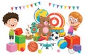 Happy Children Playing With Toys Royalty Free Stock Photo