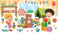 Happy Children Playing With Toys Royalty Free Stock Photo