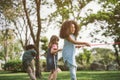 Happy children playing tug of war Royalty Free Stock Photo