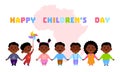 Happy children`s day in Africa. Vector illustration. African children. International Day of the African Child.16 June. African Royalty Free Stock Photo
