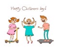 Happy Children`s Day. Doodle children