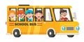 Happy Children And School Bus Royalty Free Stock Photo